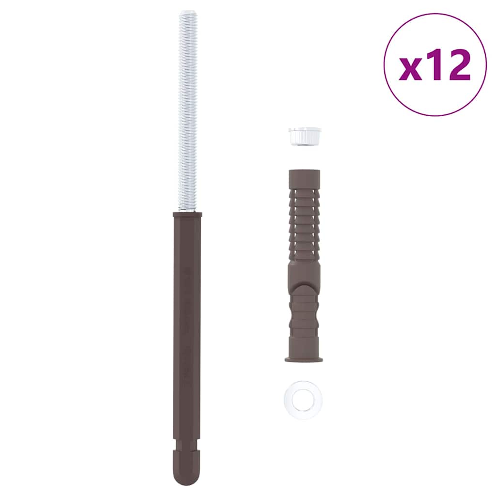 Vidaxx schwebende Regalhalterungen 12 Stück beige ø10 x 170 mm Stahl