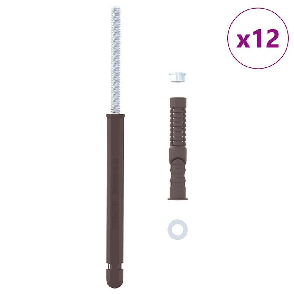 VidaXL schwebende Regalhalterungen 12 Stück beige ø12 x 190 mm Stahl