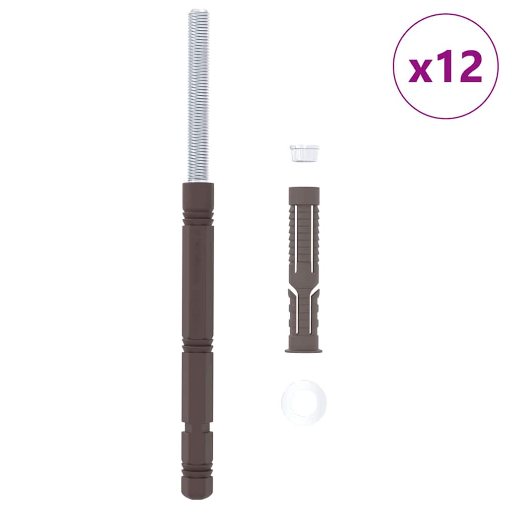 Vidaxx schwebende Regalhalterungen 12 Stück beige ø14 x 210 mm Stahl