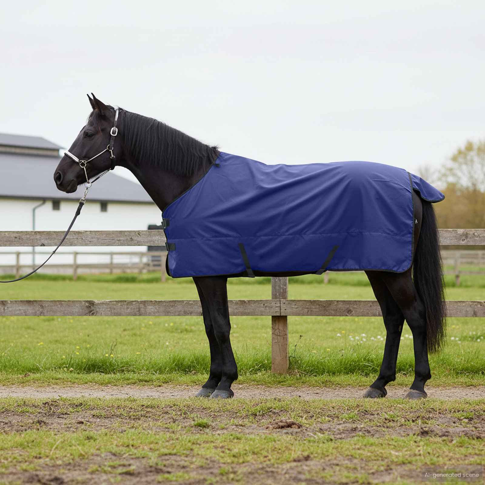 Vidaxx Pferdedecke dunkelgrün und schwarz 125 cm Polyester