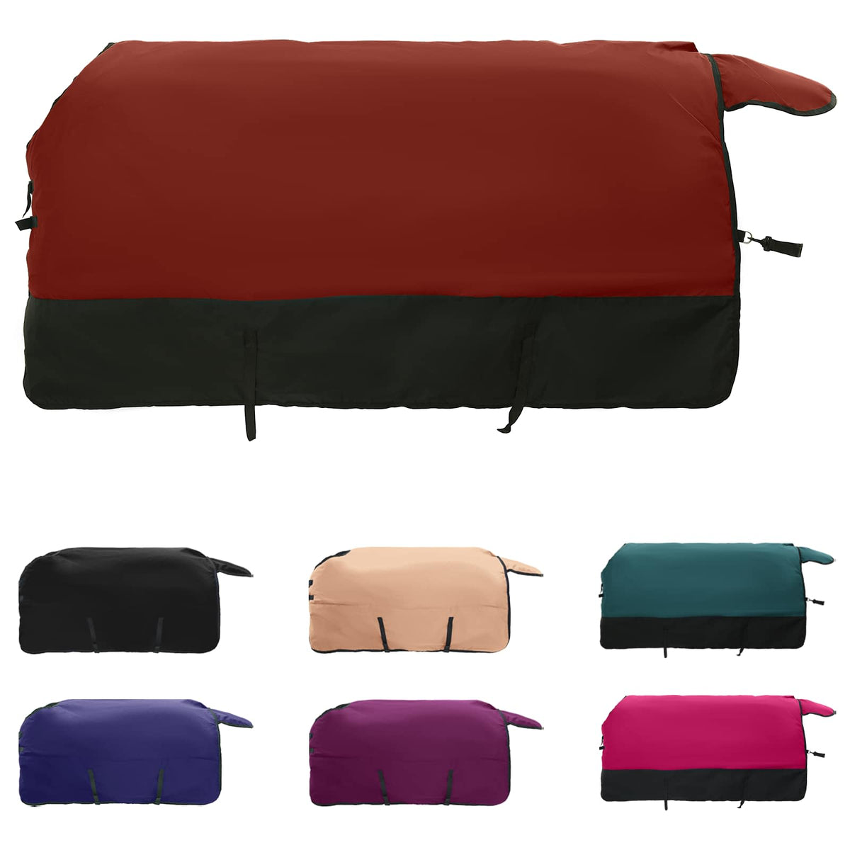 Vidaxx Pferdedecke dunkelgrün und schwarz 75 cm Polyester