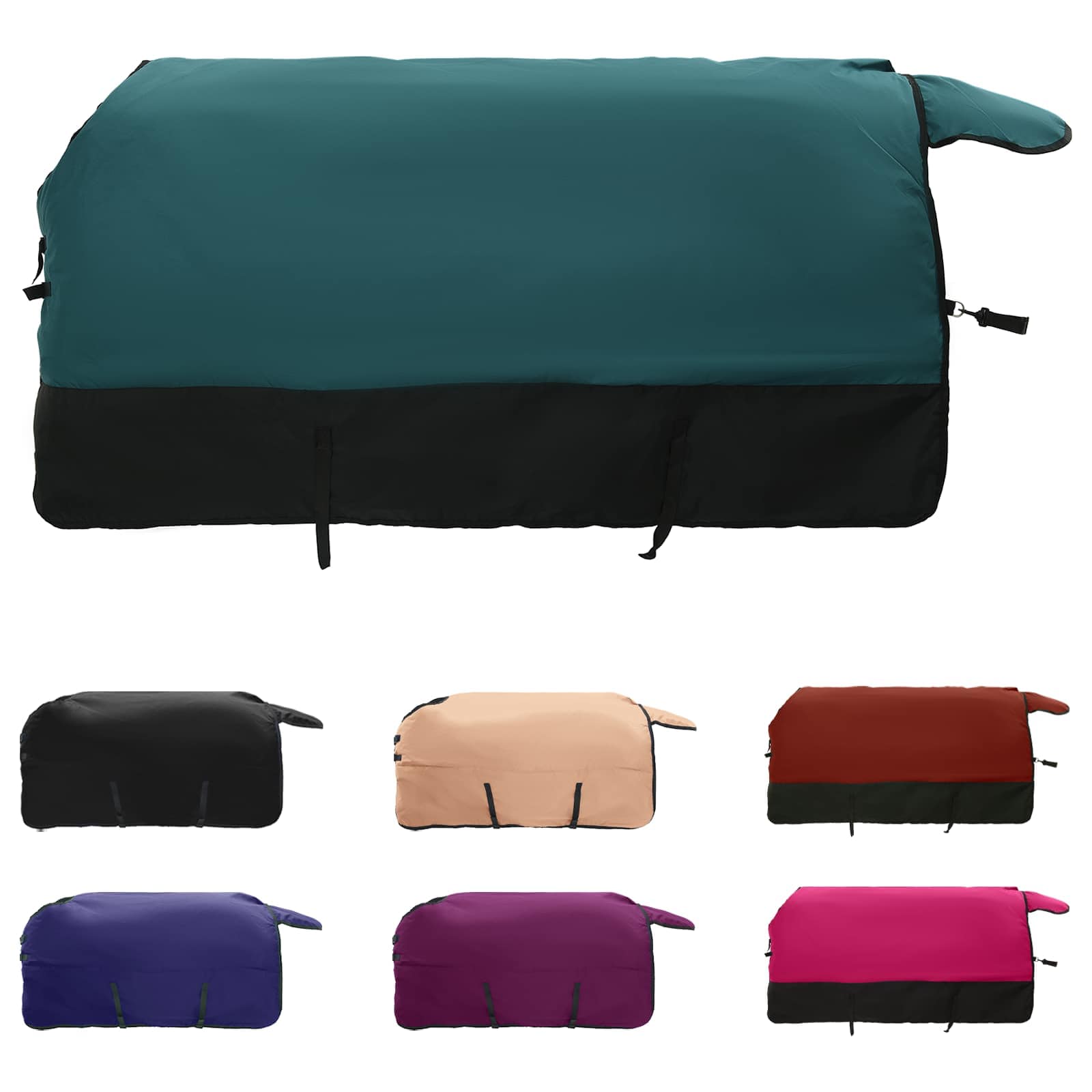Vidaxx Pferdedecke dunkelgrün und schwarz 95 cm Polyester