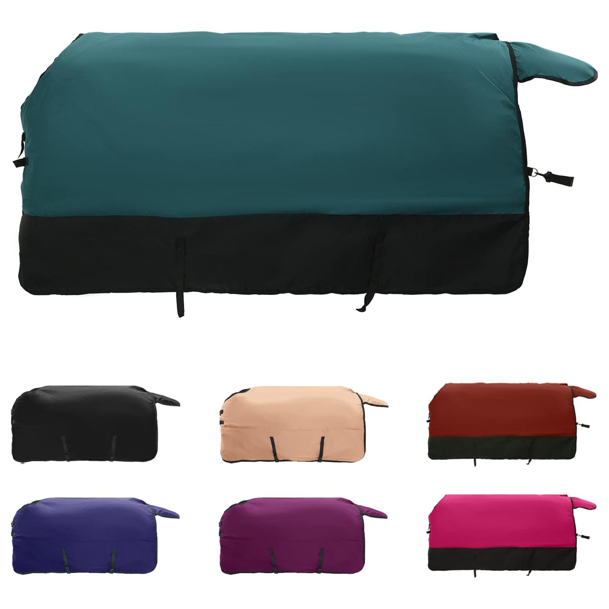 Vidaxx Pferdedecke dunkelgrün und schwarz 135 cm Polyester