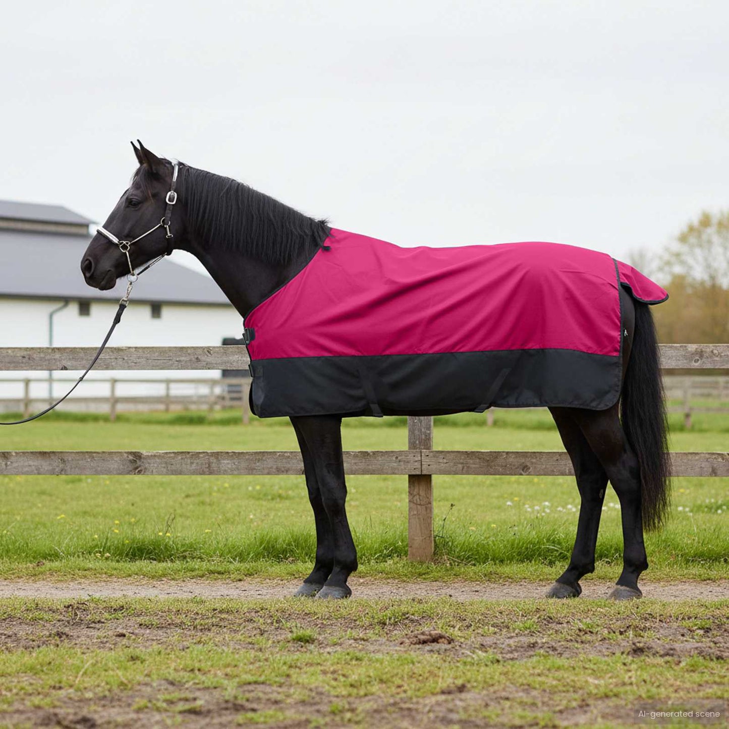 Vidaxx Pferdedecke rosa und schwarz 165 cm Polyester