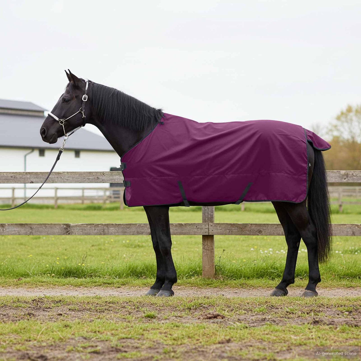 Vidaxx Pferdedecke dunkelgrün und schwarz 115 cm Polyester