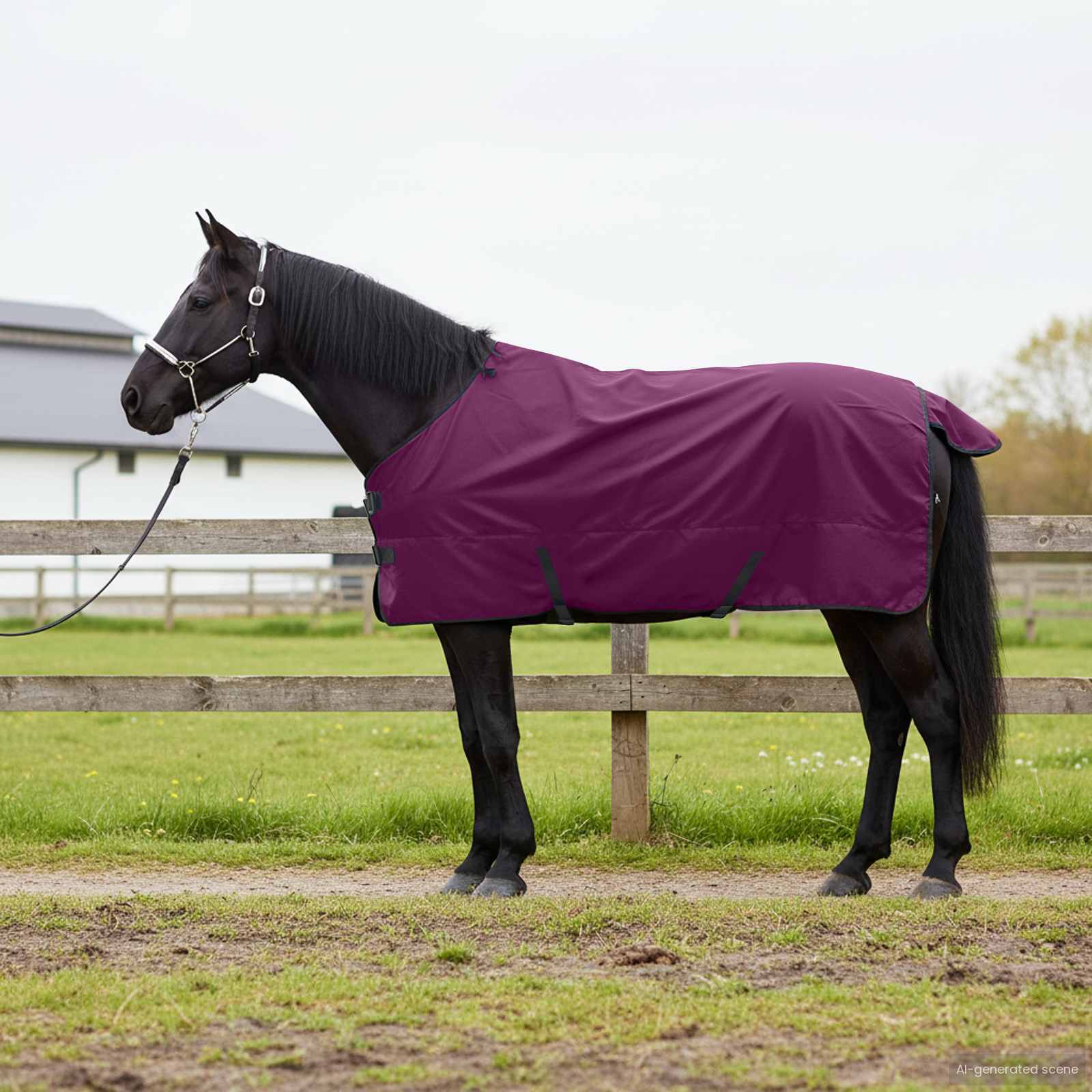 Vidaxx Pferdedecke dunkelgrün und schwarz 115 cm Polyester