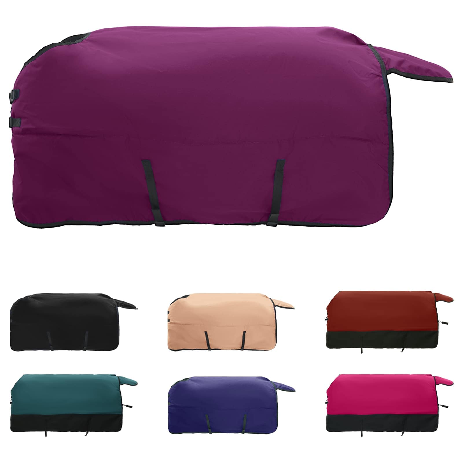 Vidaxx Pferdedecke dunkelgrün und schwarz 155 cm Polyester