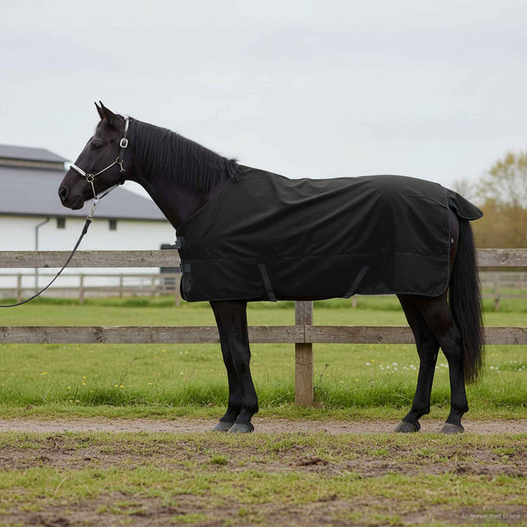 Vidaxx Pferdedecke dunkelgrün und schwarz 115 cm Polyester