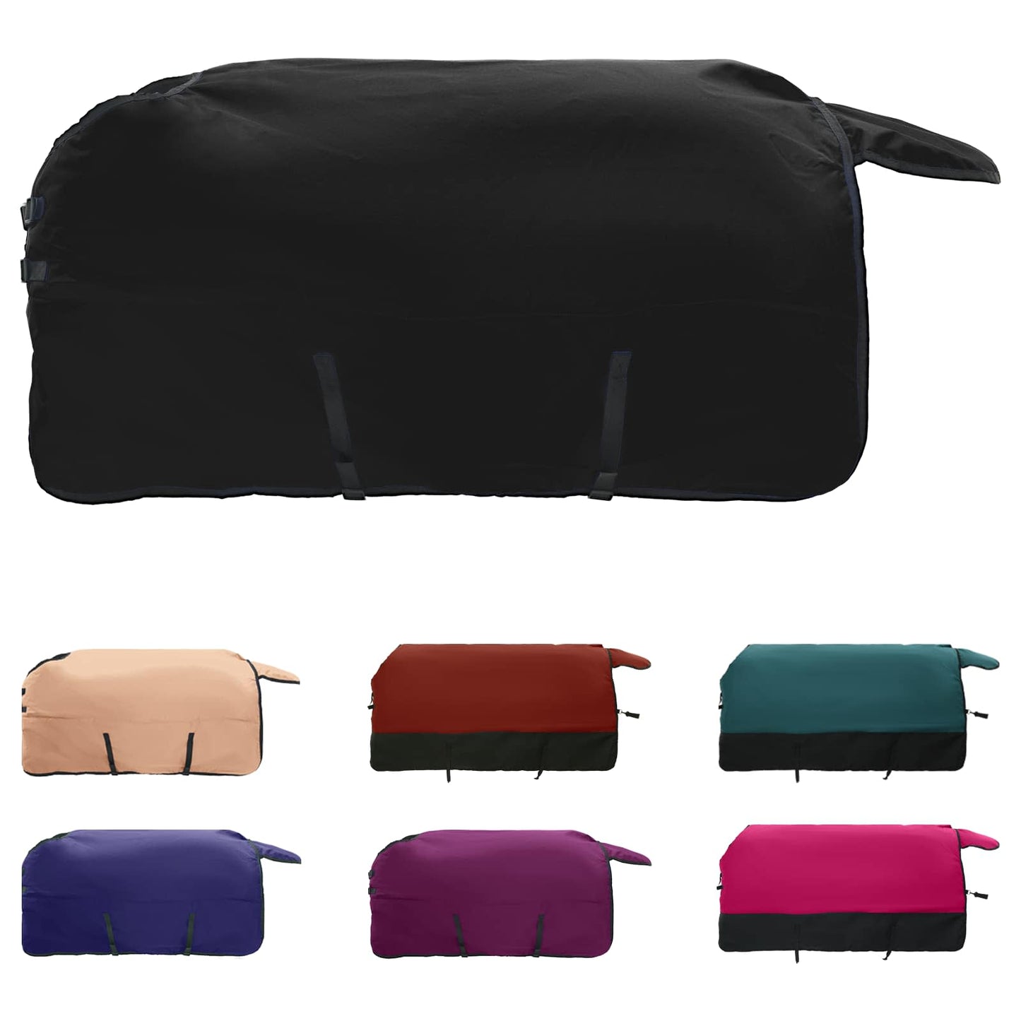 Vidaxx Pferdedecke dunkelgrün und schwarz 115 cm Polyester