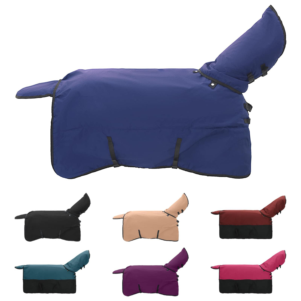 Vidaxx Pferdedecke dunkelgrün und schwarz 155 cm Polyester