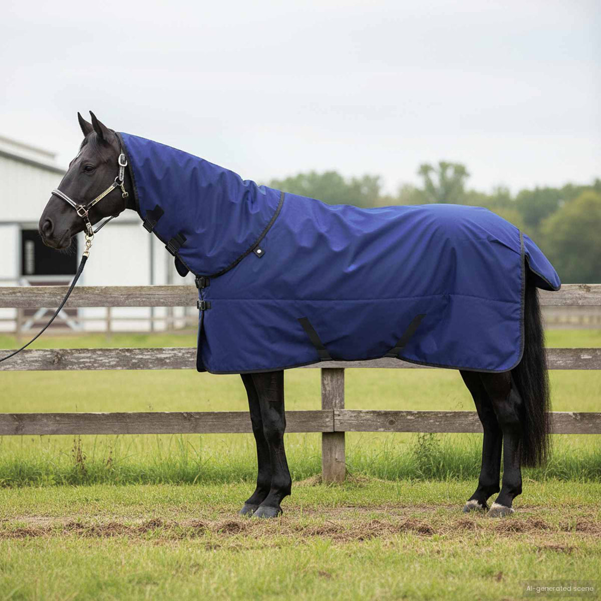 Vidaxx Pferdedecke dunkelgrün und schwarz 165 cm Polyester