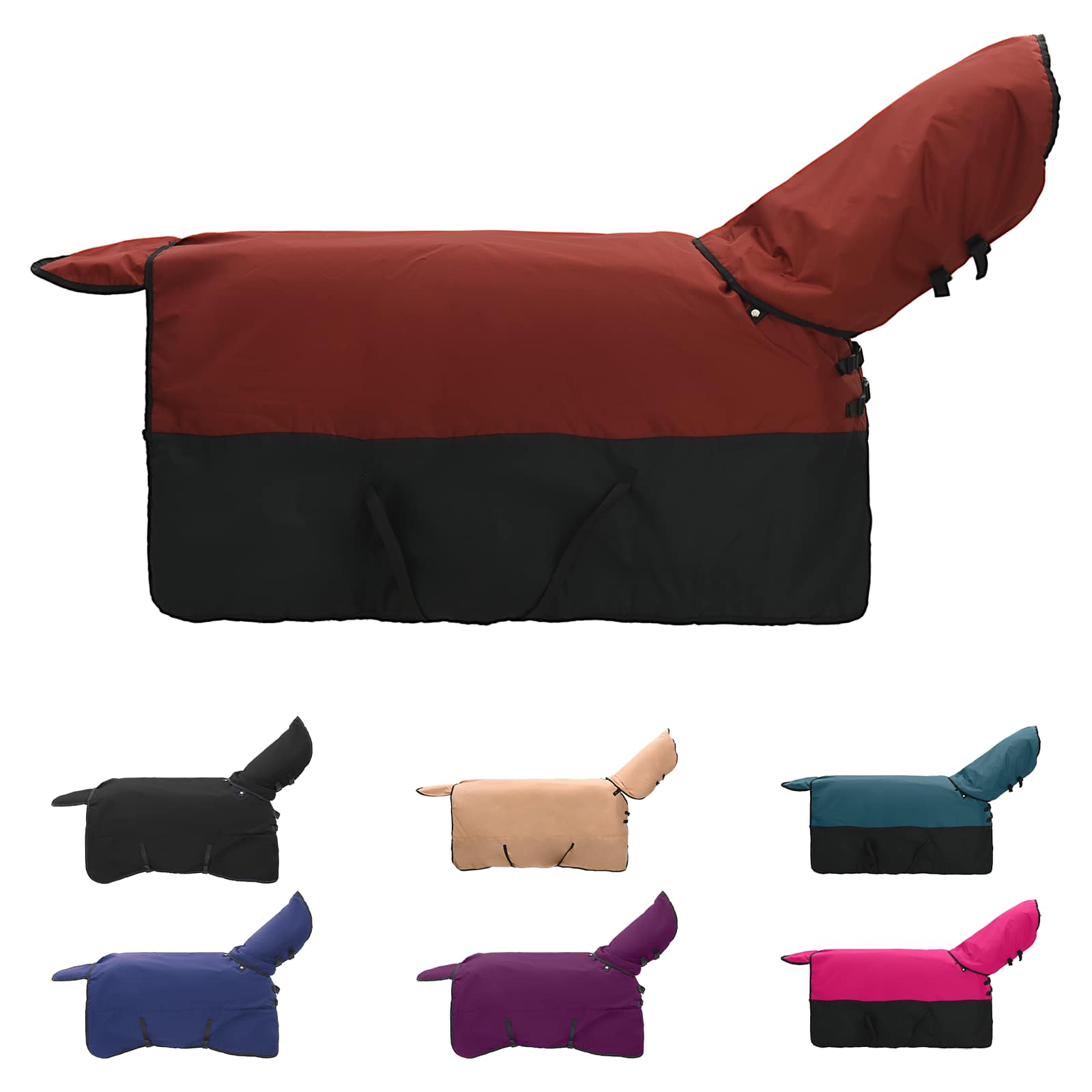 Vidaxx Pferdedecke dunkelgrün und schwarz 85 cm Polyester