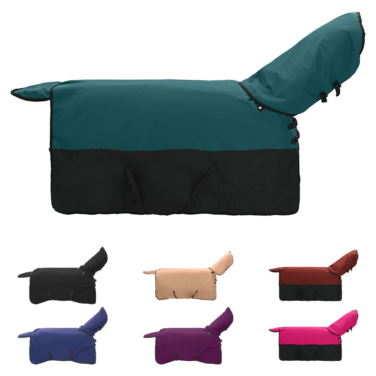 Vidaxx Pferdedecke dunkelgrün und schwarz 85 cm Polyester