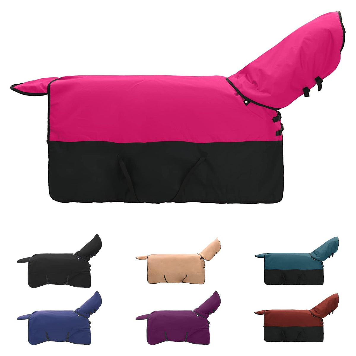 VidaXL Pferdedecke rosa und schwarz 115 cm Polyester