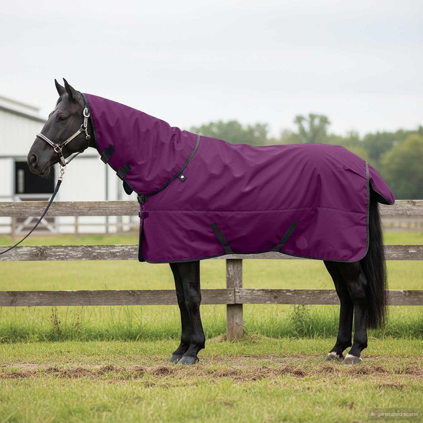 Vidaxx Pferdedecke dunkelgrün und schwarz 135 cm Polyester