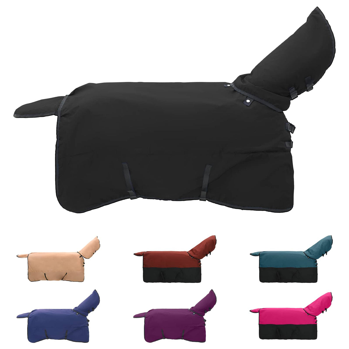 Vidaxx Pferdedecke dunkelgrün und schwarz 115 cm Polyester