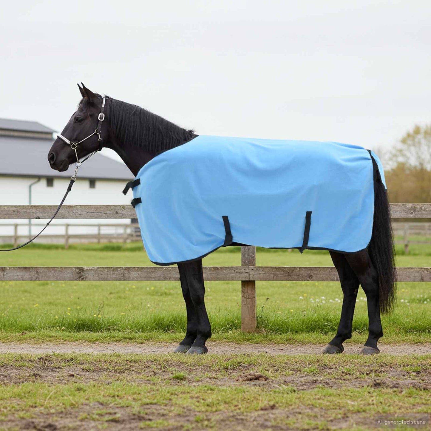 Vidaxxl Pferdedecke, komplett aus Aqua-Polyester