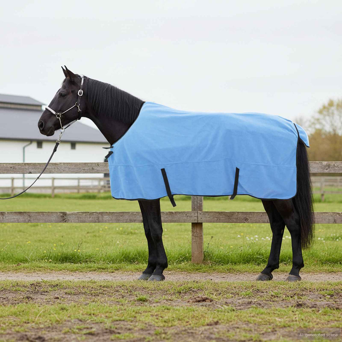 Vidaxxl Pferdedecke, komplett aus Aqua-Polyester