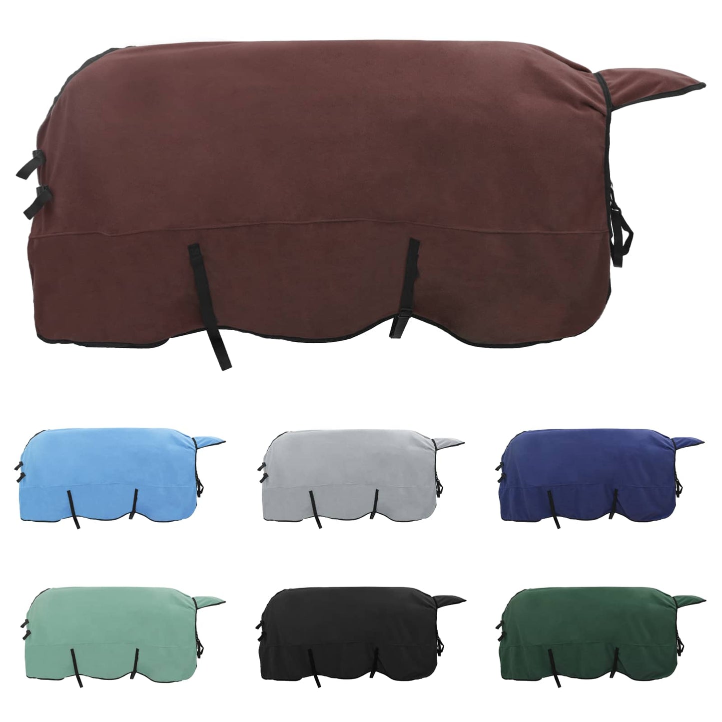 VidaXL Pferdedecke komplett aus dunkelbraunem Polyester