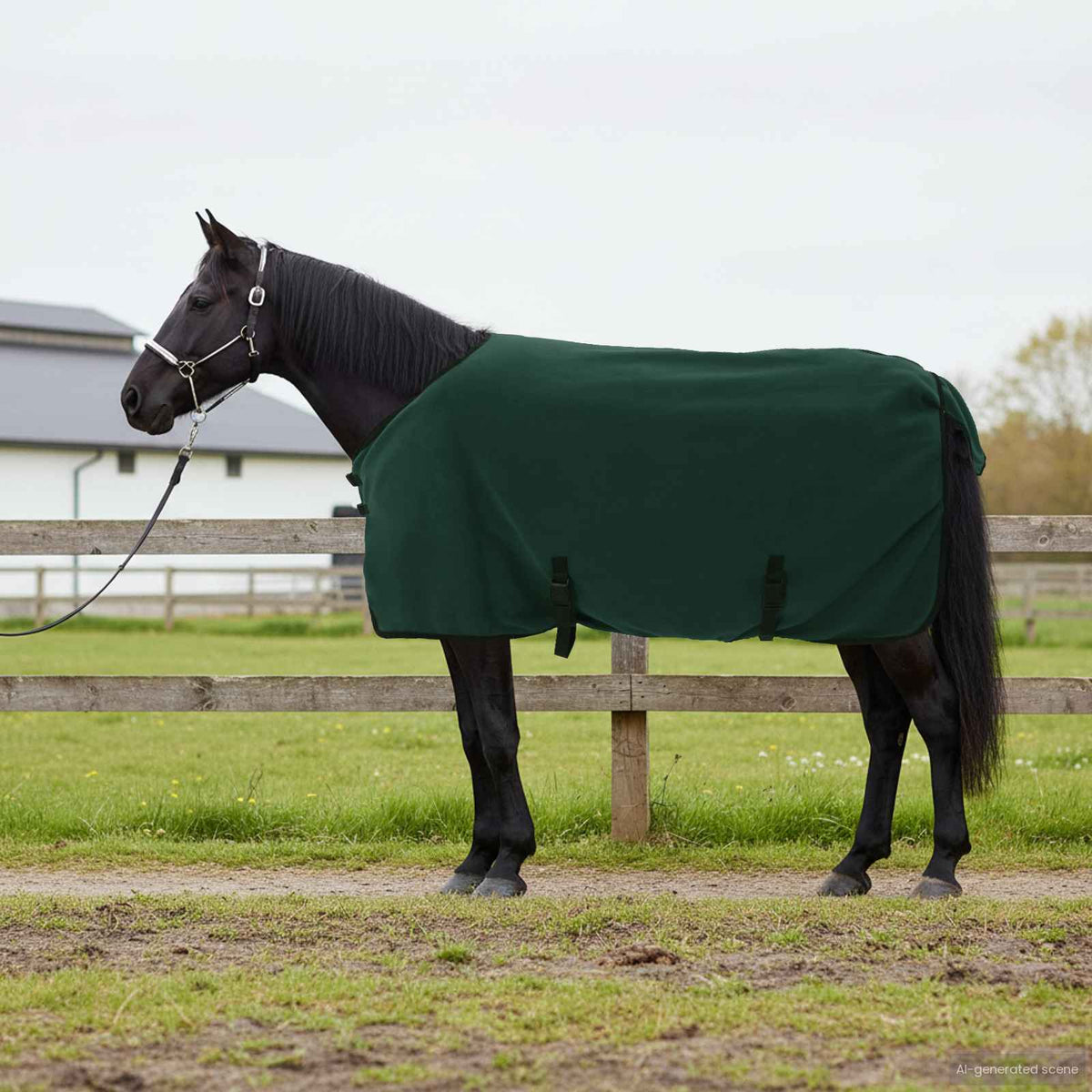 VidaXL Pferdedecke komplett dunkelgrünes Polyester