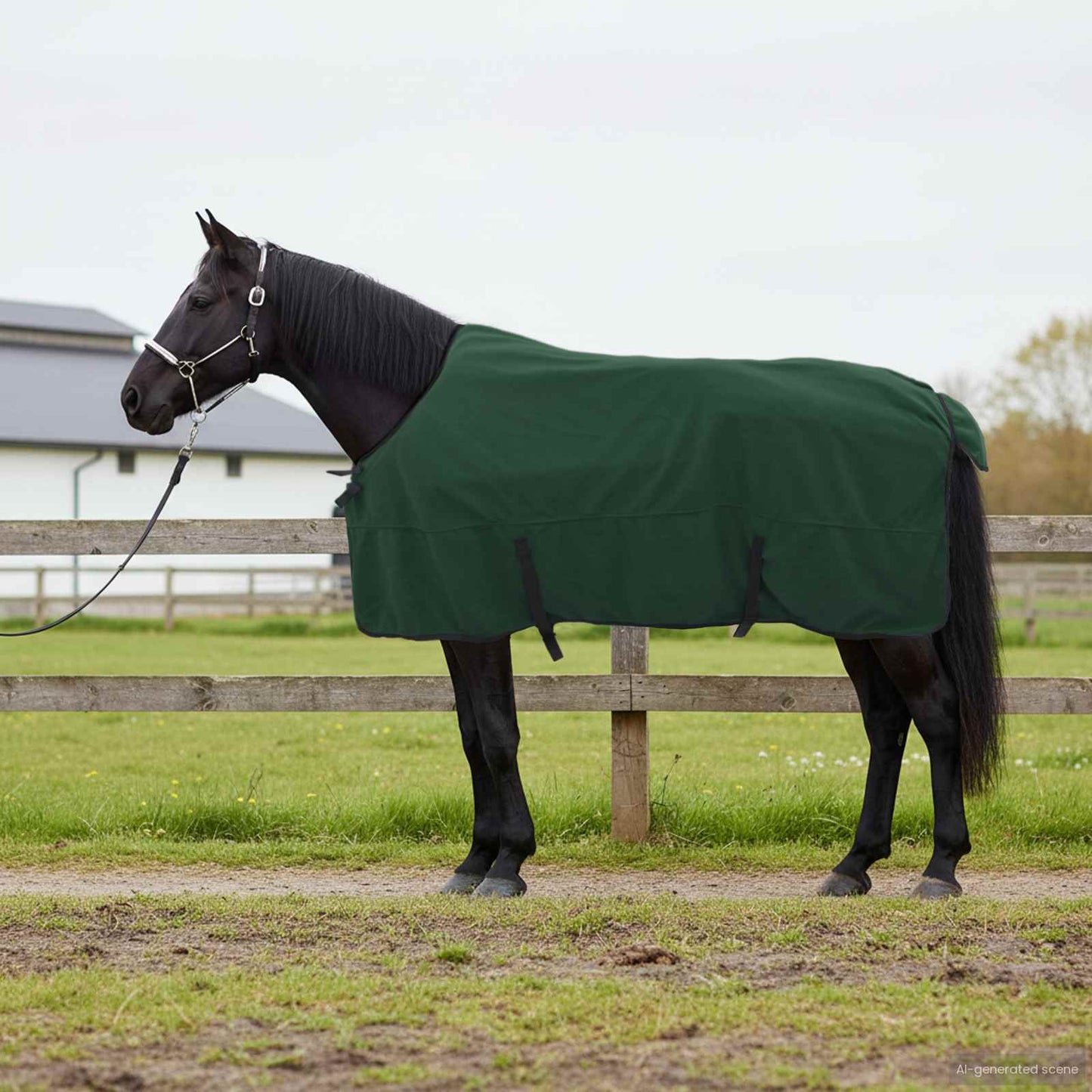 VidaXL Pferdedecke komplett dunkelgrünes Polyester