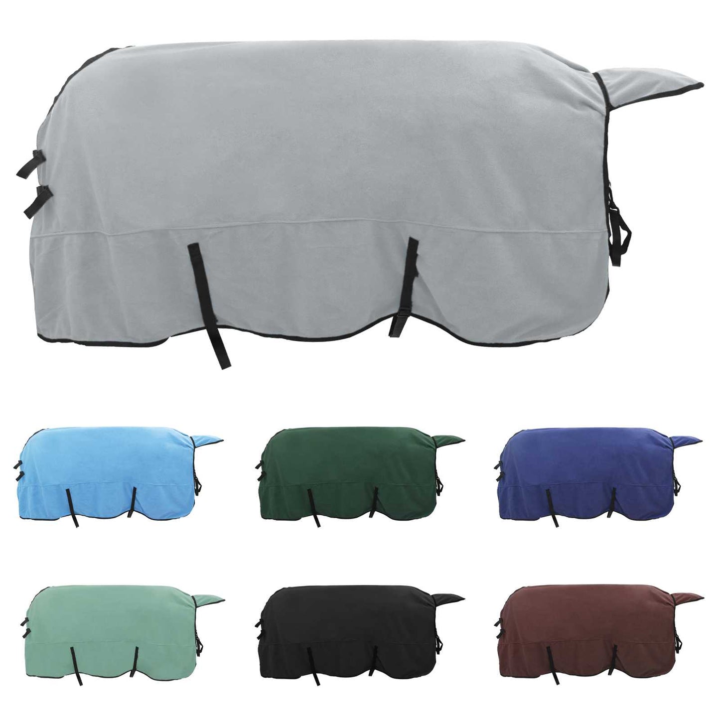 VidaXL Pferdedecke komplett aus hellgrauem und rosa Polyester