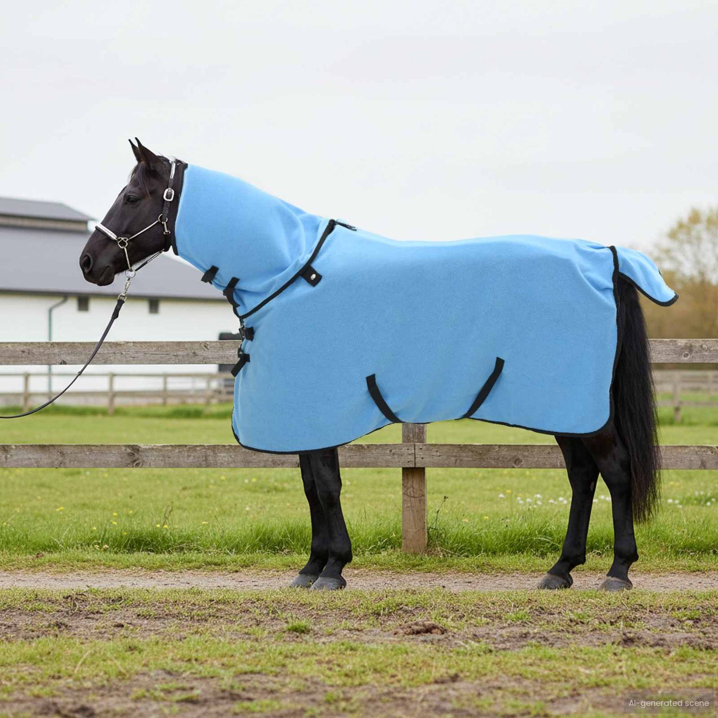 Vidaxxl Pferdedecke, komplett aus Aqua-Polyester