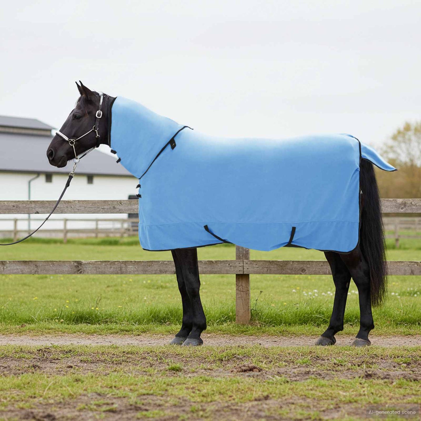 Vidaxxl Pferdedecke, komplett aus Aqua-Polyester