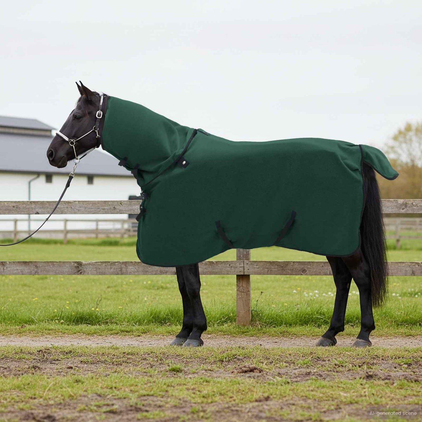 VidaXL Pferdedecke komplett dunkelgrünes Polyester
