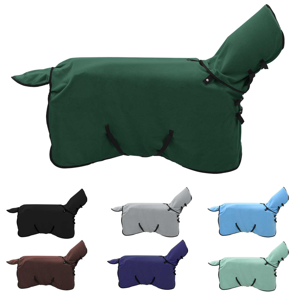VidaXL Pferdedecke komplett dunkelgrünes Polyester