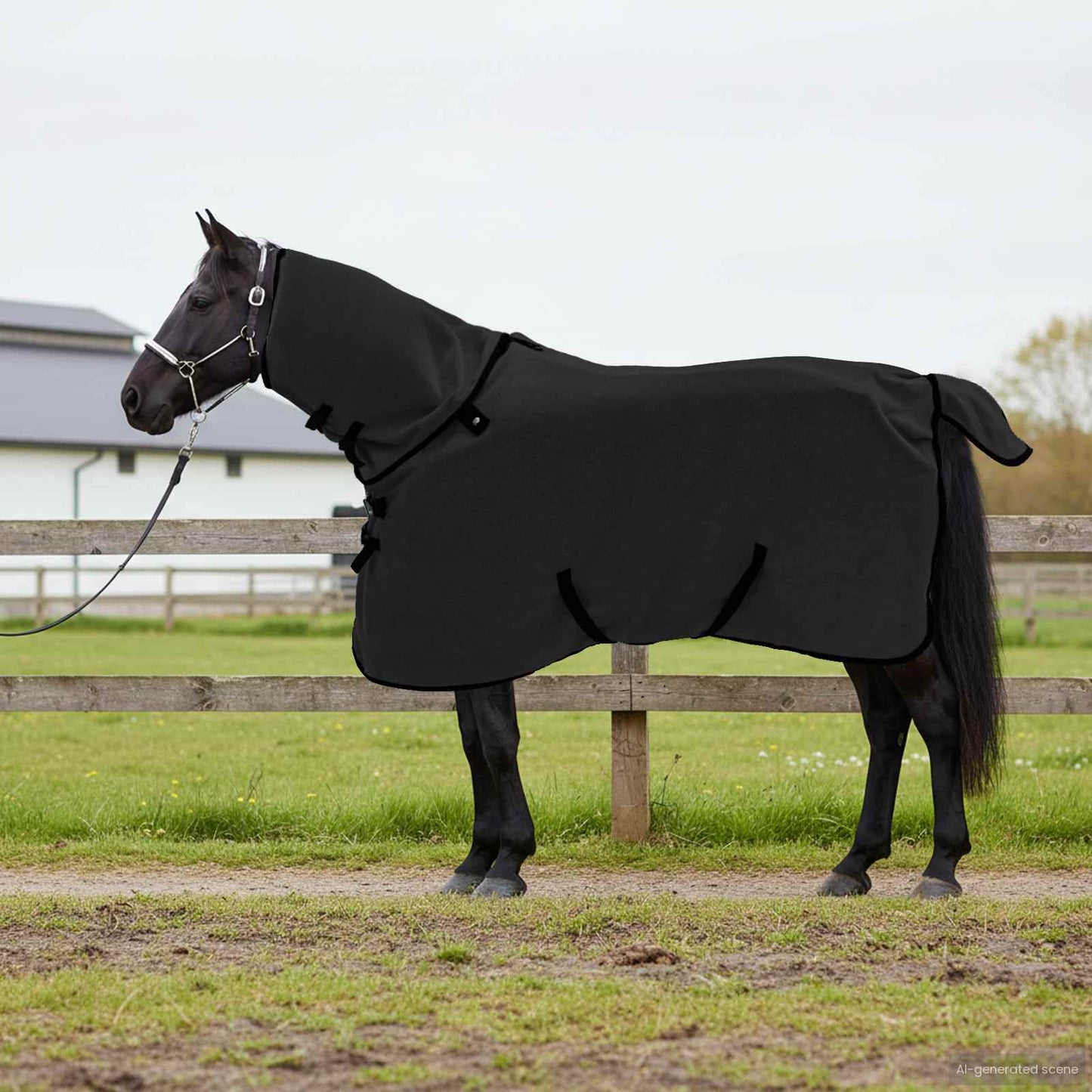 Vidaxxl Pferdedecke aus schwarzem Polyester