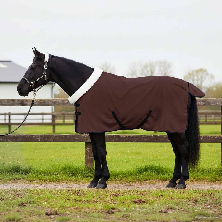 Vidaxx Pferdedecke komplett dunkelbraun 105 cm Polarfleece