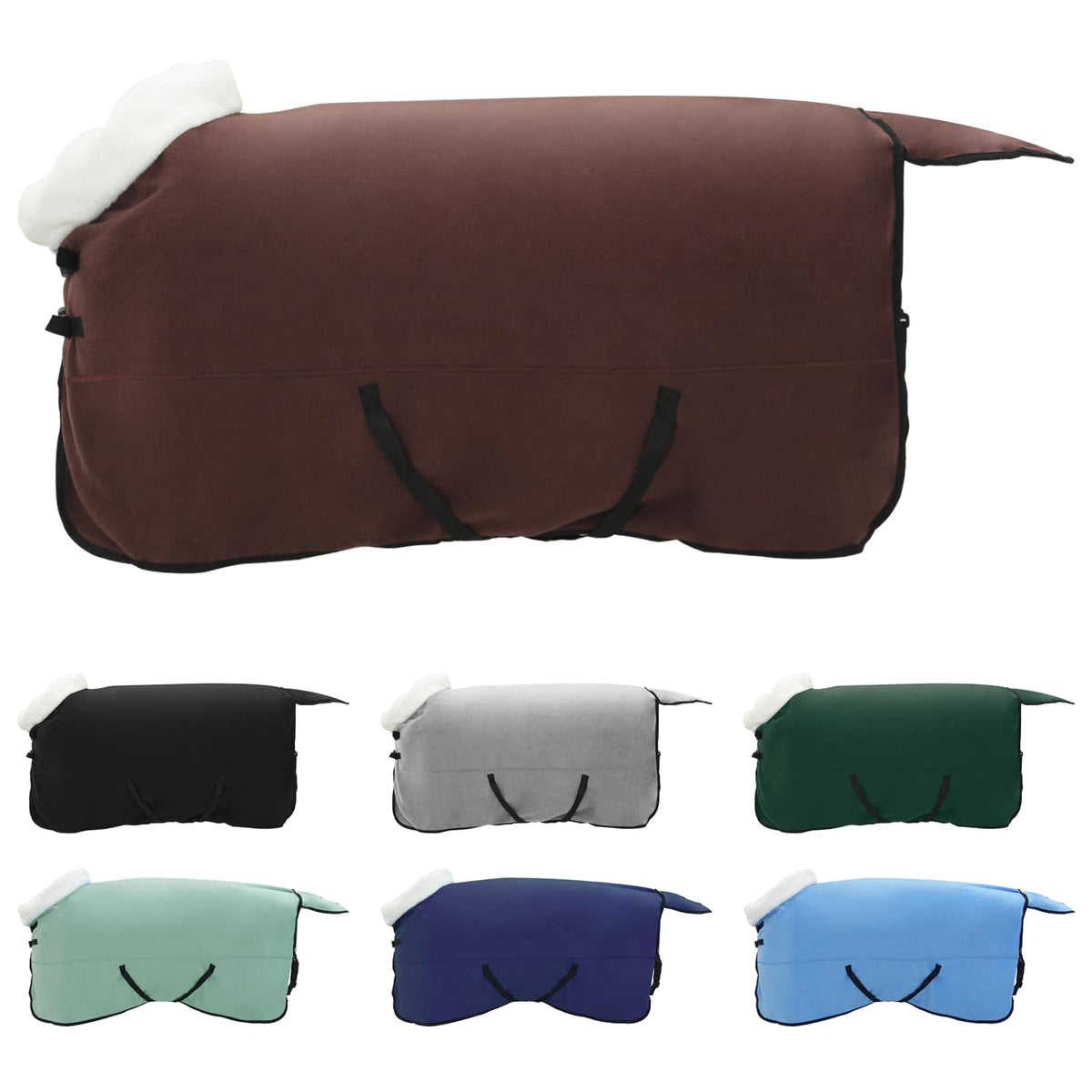 VidaXL Pferdedecke komplett dunkelbraun 145 cm Polarfleece