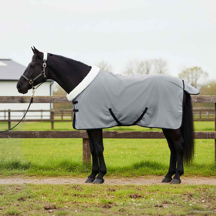Vidaxx Pferdedecke komplett dunkelgrün 105 cm Polarfleece