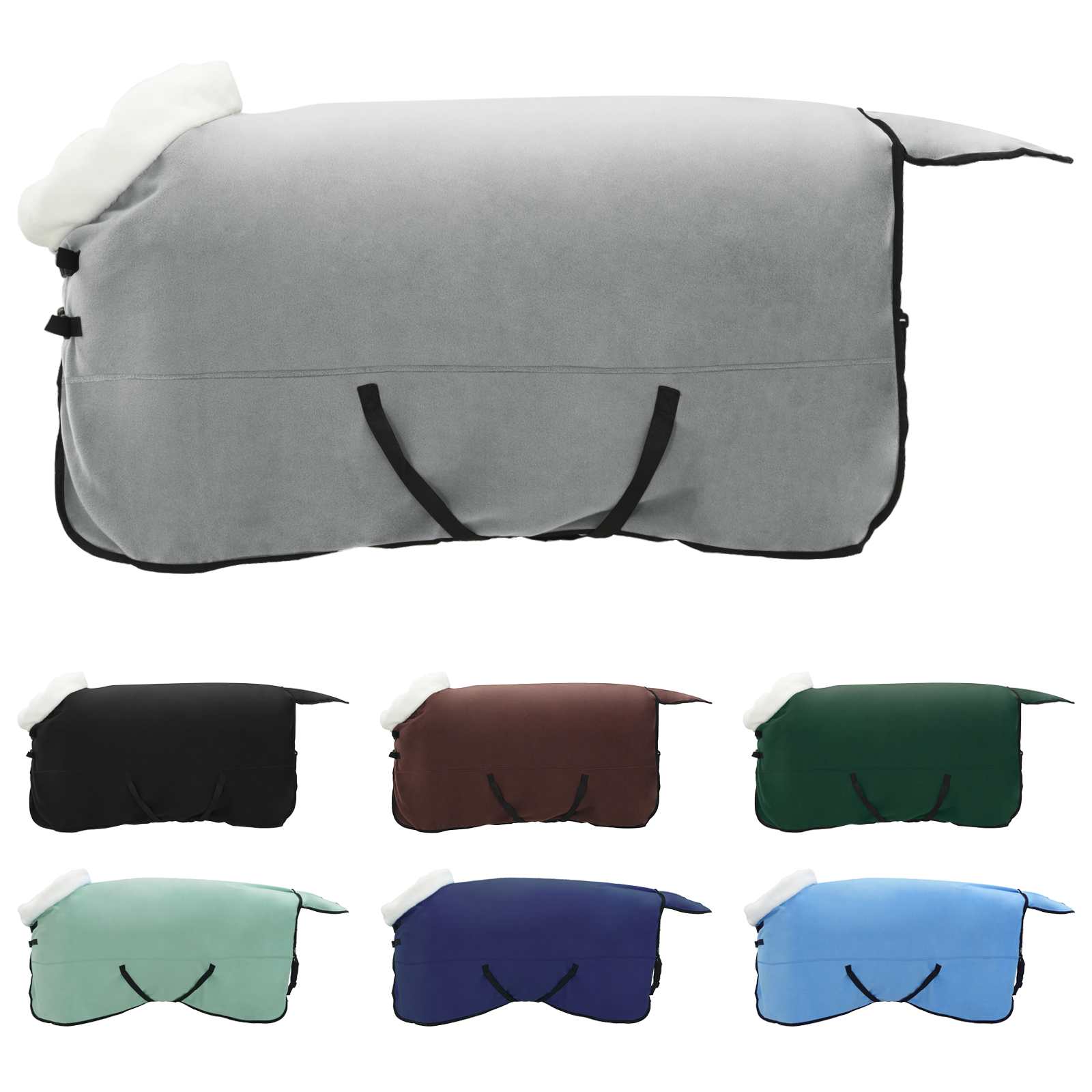 Vidaxx Pferdedecke komplett dunkelgrün 165 cm Polarfleece