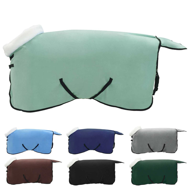 Vidaxx Pferdedecke komplett dunkelgrün 85 cm Polarfleece