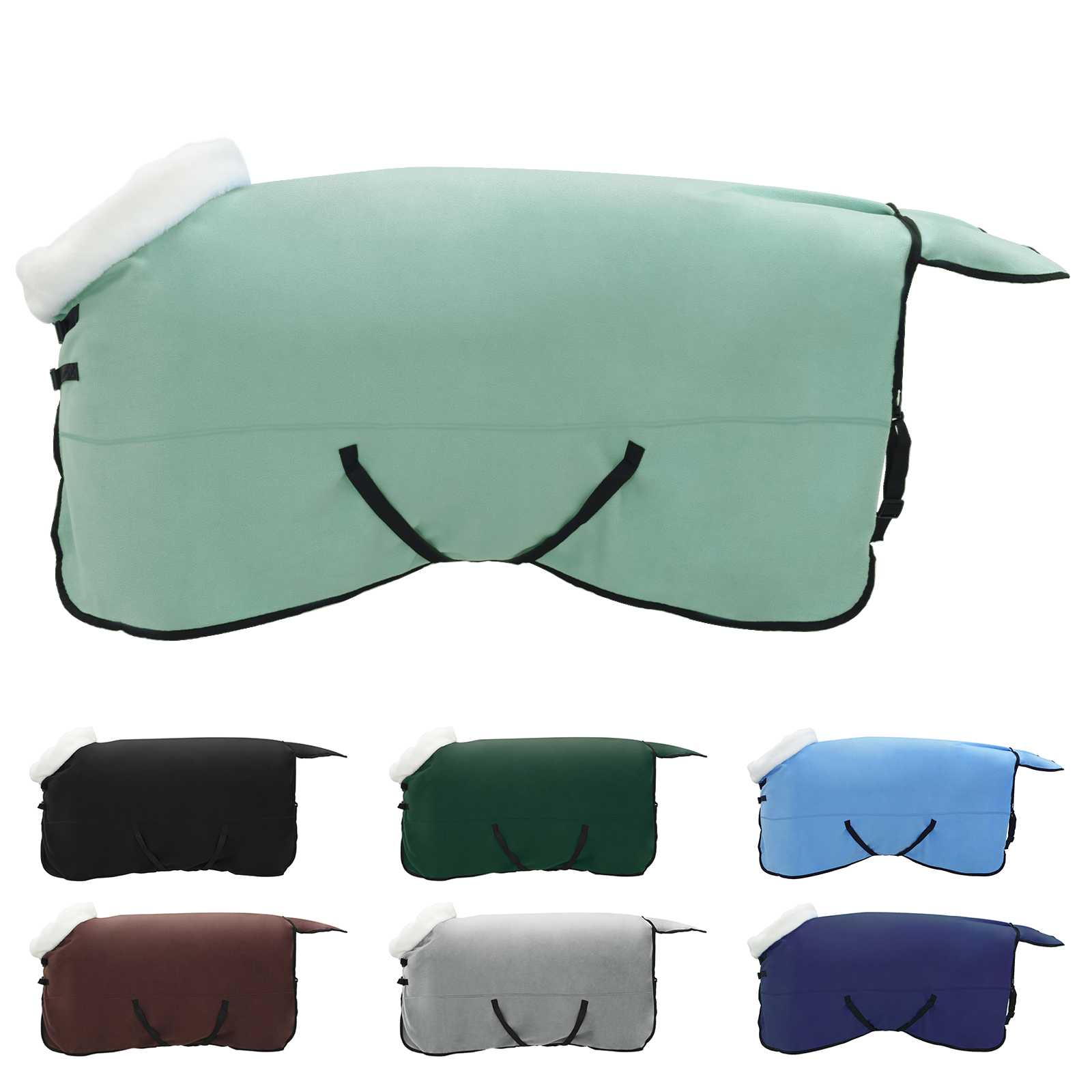 Vidaxx Pferdedecke komplett dunkelgrün 155 cm Polarfleece