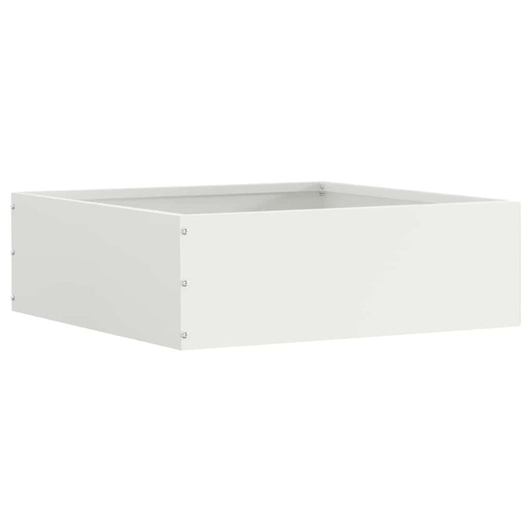 Vidaxxl Gartenkante 6 Stück weiß 40 x 40 x 13 cm Stahl