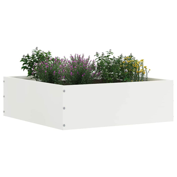 Vidaxxl Gartenkante 6 Stück weiß 40 x 40 x 13 cm Stahl