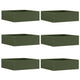 Vidaxl Gartenkante 6 Stück olivgrün 40 x 40 x 13 cm Stahl