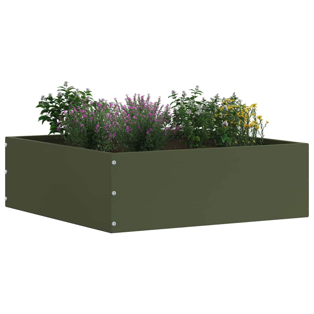 Vidaxl Gartenkante 6 Stück olivgrün 40 x 40 x 13 cm Stahl
