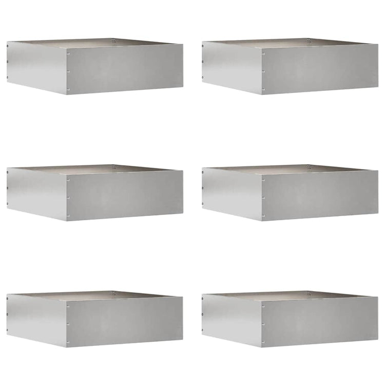 VidaXL Gartenkante 6 Stk. Silber 40 x 40 x 13 cm Edelstahl