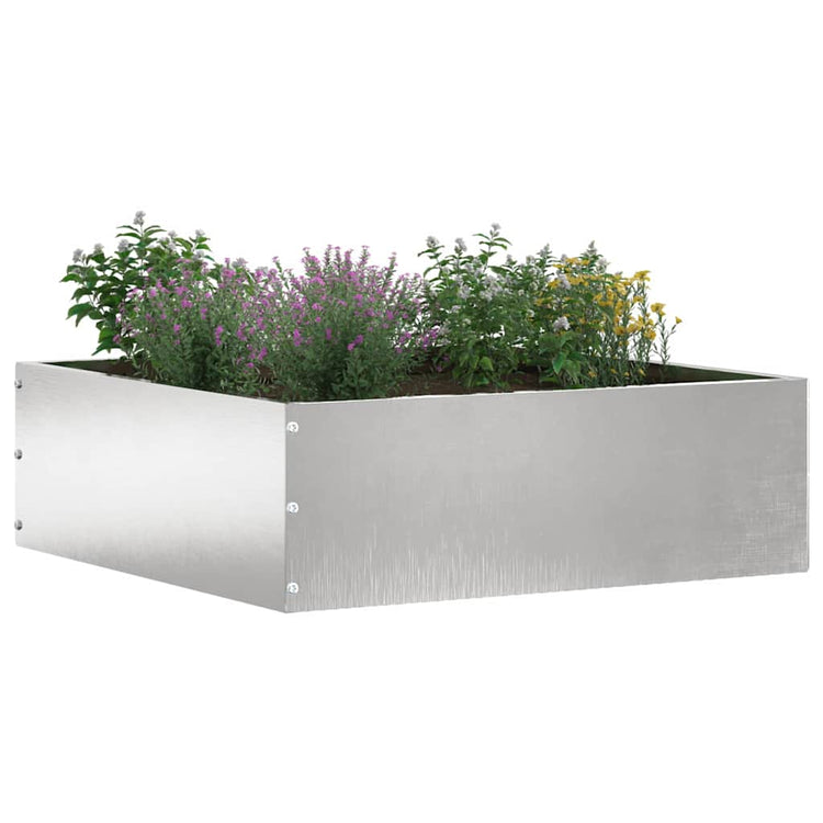 VidaXL Gartenkante 6 Stk. Silber 40 x 40 x 13 cm Edelstahl