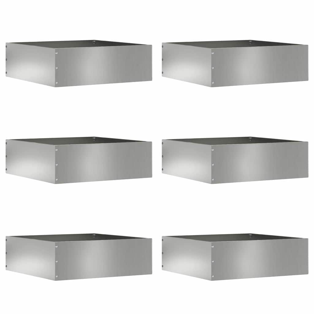 Vidaxl Gartenkante 6 Stück Silber 40 x 40 x 13 cm verzinkter Stahl