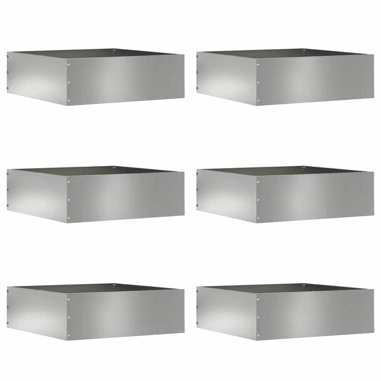 Vidaxl Gartenkante 6 Stück Silber 40 x 40 x 13 cm verzinkter Stahl