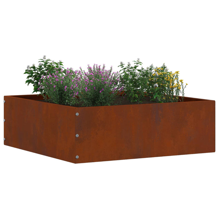 Vidaxl Gartenkante rostig 40 x 40 x 13 cm Cortenstahl