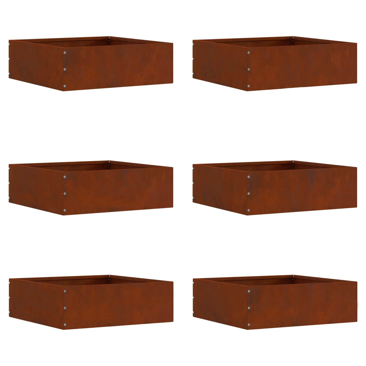 Vidaxl Gartenkante 6 Stück rostig 40 x 40 x 13 cm Cortenstahl