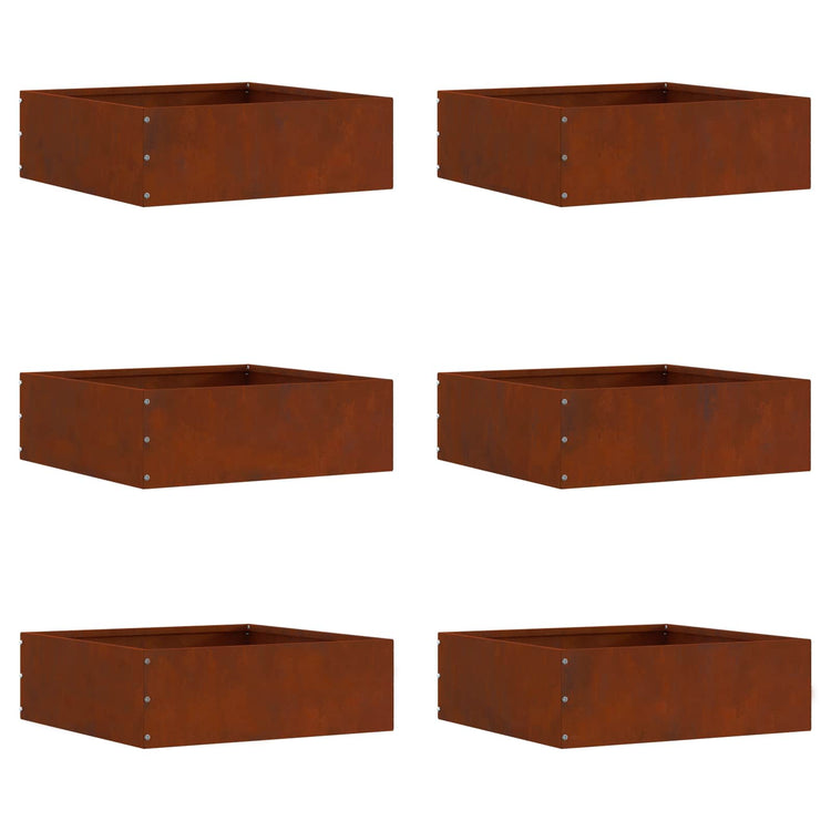 Vidaxl Gartenkante 6 Stück rostig 40 x 40 x 13 cm Cortenstahl