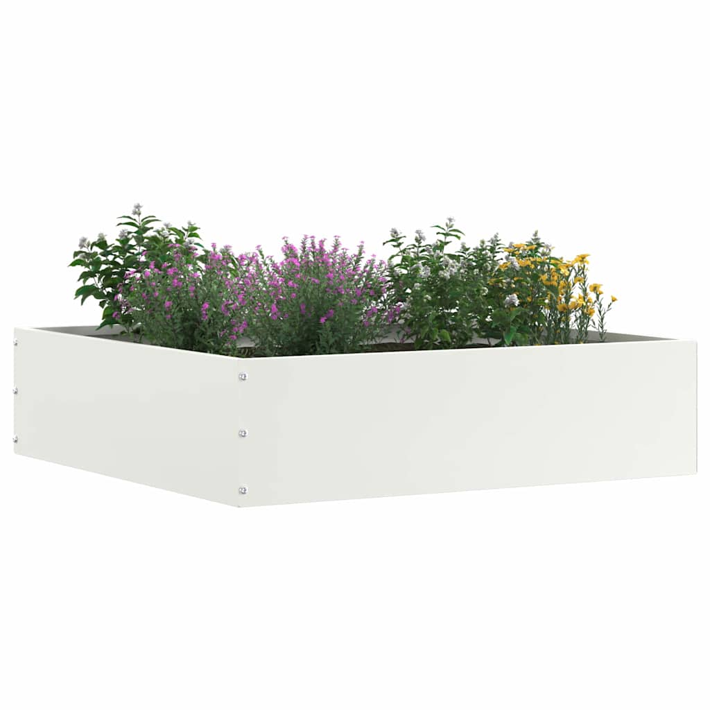 Vidaxx Gartenkante weiß 50 x 50 x 13 cm Stahl
