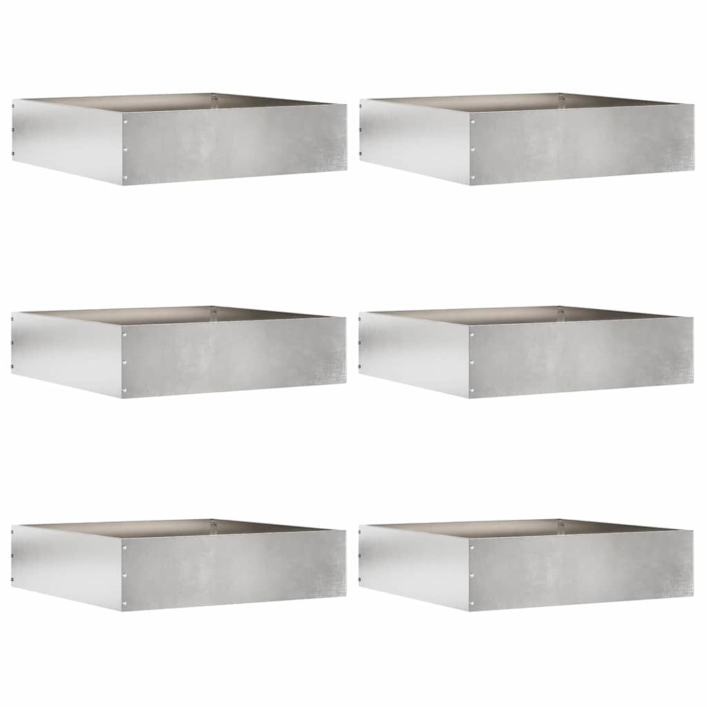 Vidaxl Gartenkante 6 Stück Silber 50 x 50 x 13 cm Edelstahl